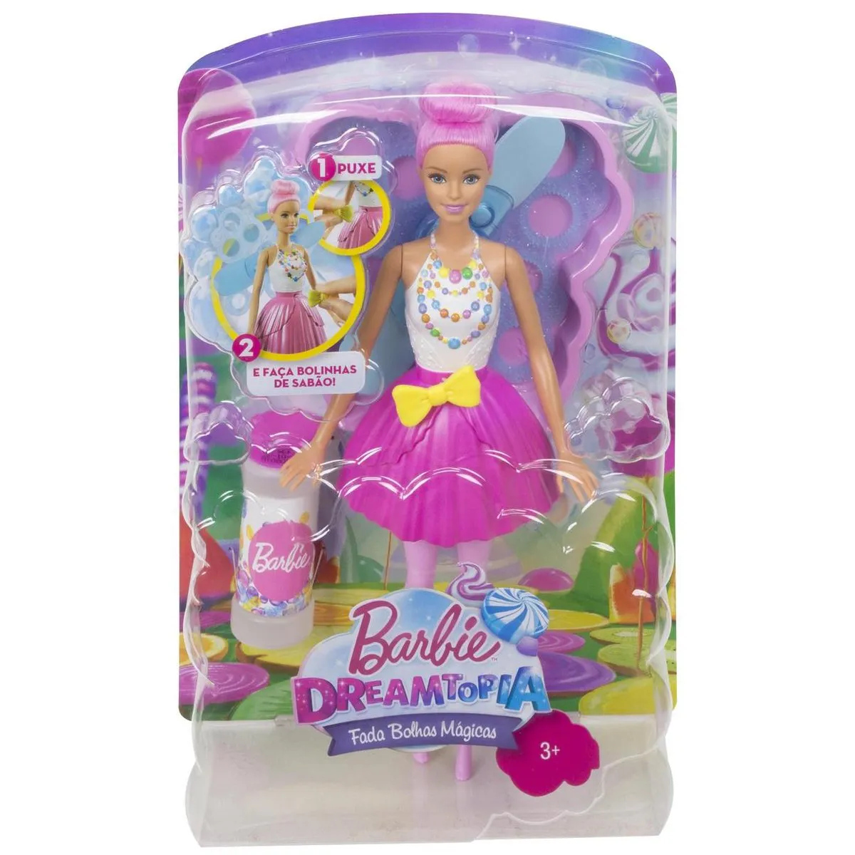 Barbie Dreamtopia Bubbletastic Fairy Doll DVM95 - Roze/Blauw - afbeelding 6 van 6