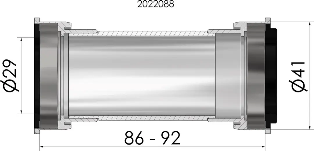 Elvedes Trapasadapter BB86/92 Press Fit - Zwart - afbeelding 4 van 6