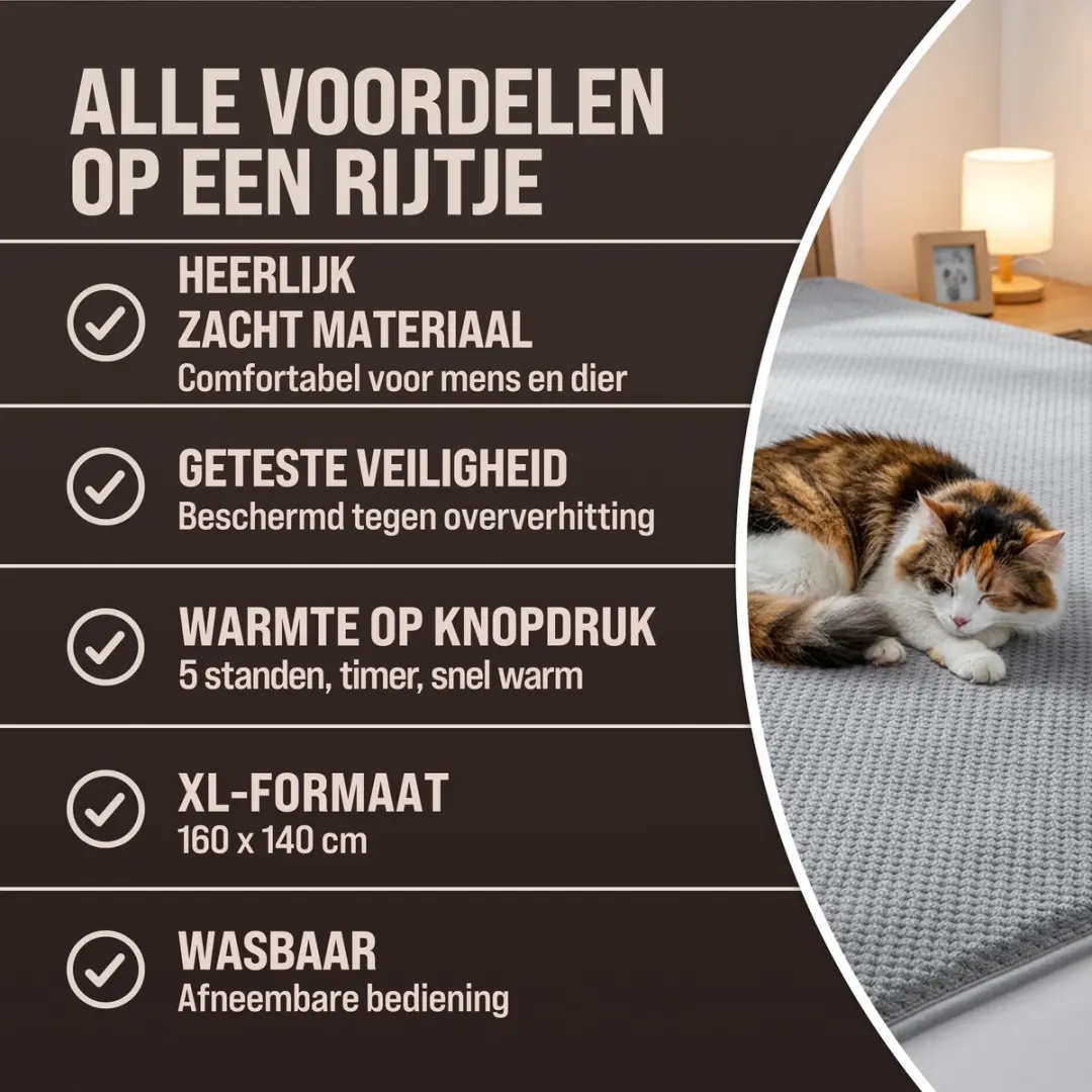 Deuba Monzana DBHD04 Elektrische Warmtedeken 160x140cm - 120W - Grijs - afbeelding 3 van 6