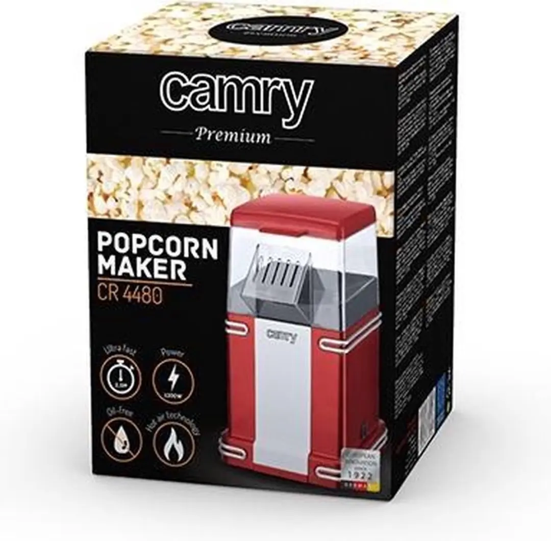 Camry CR 4480 Popcornmachine - 1200W - Rood - afbeelding 2 van 6