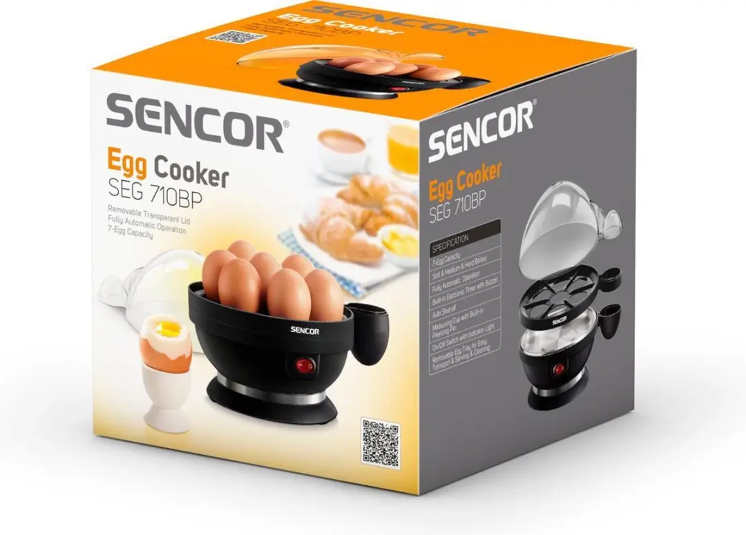Sencor SEG 710BP Eierkoker 7 Stuks - 380W - Zwart - afbeelding 2 van 5