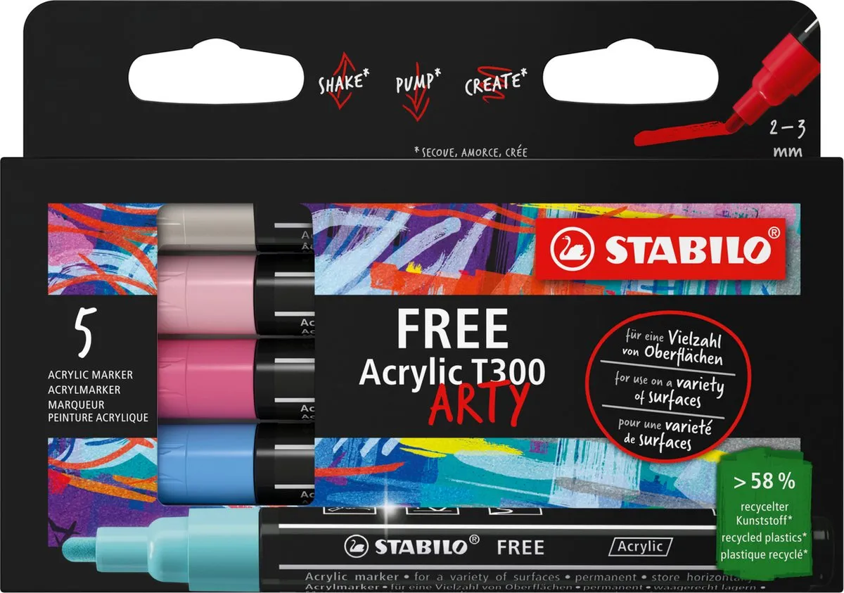 STABILO FREE Acryl Marker T300 Candy Set