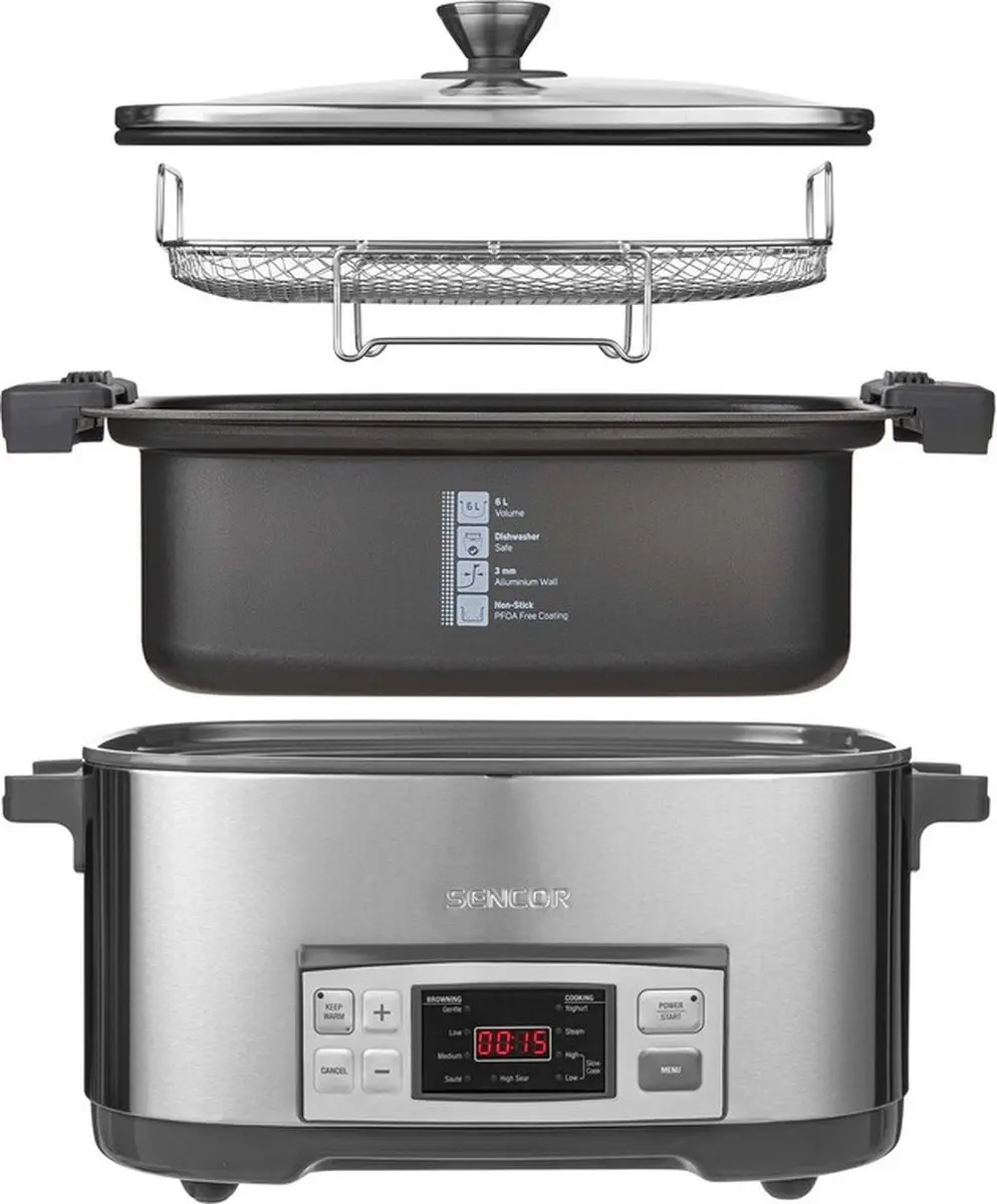 Sencor SPR 5500SS MultiCooker 7L - 1350W - Zilver - afbeelding 4 van 6