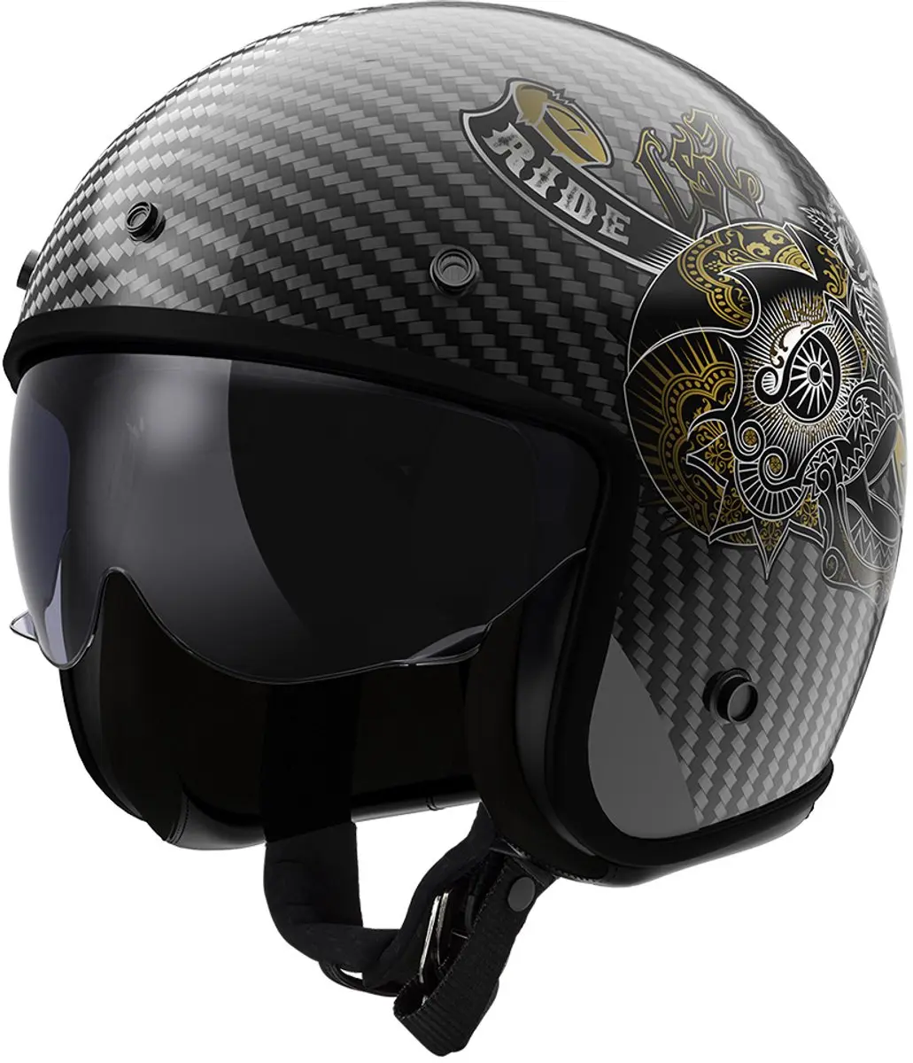 LS2 Helm Bob II Custom OF601 zwart maat XL