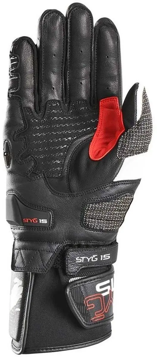 Furygan Styg 15 Motorhandschoenen - XXL - Zomer - Zwart/Wit/Rood