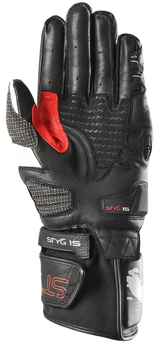 Furygan Styg 15 Motorhandschoenen - XXL - Zomer - Zwart/Wit/Rood