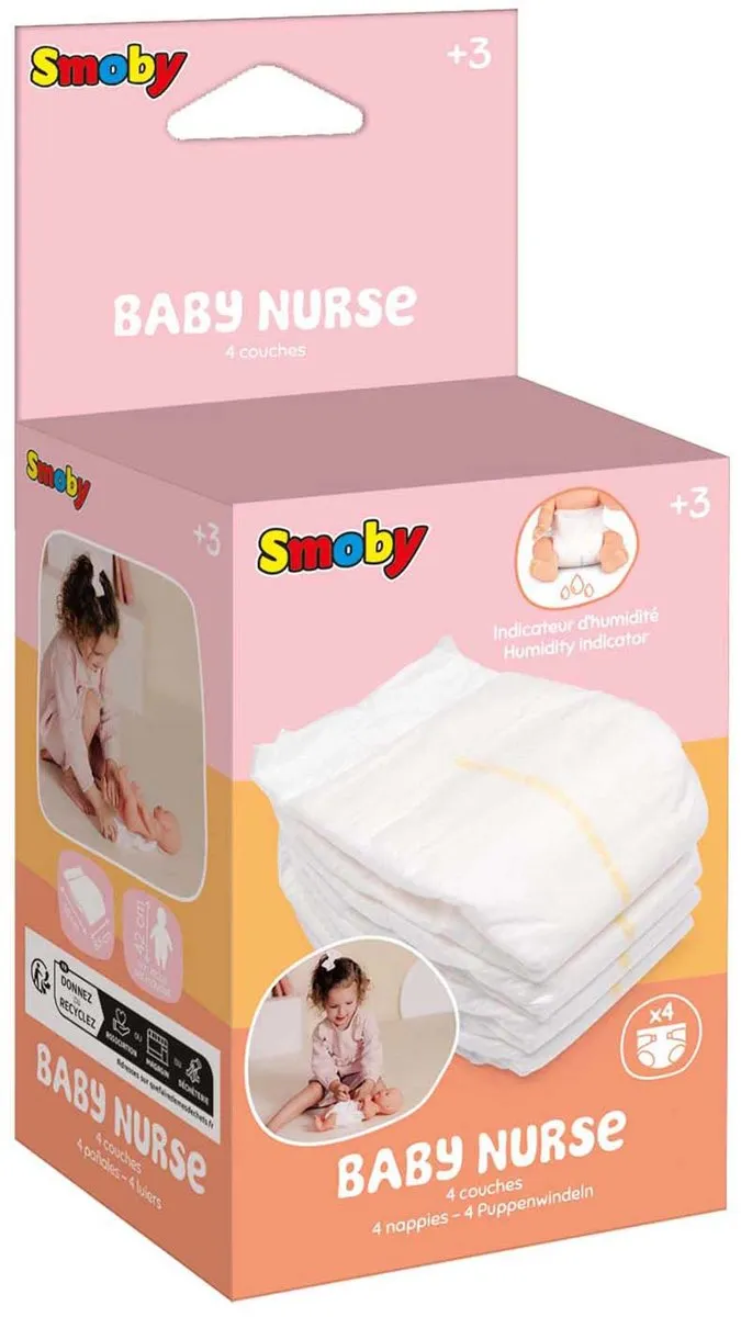 Smoby Baby Nurse Luiers 4-delig - MPN 7600220384
