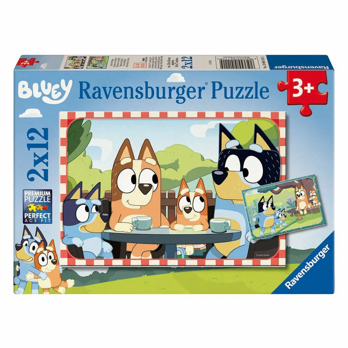 Ravensburger Bluey Kinderpuzzel 12 Stuks - 2x12 Meerkleurig