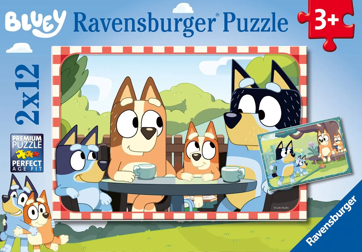 Ravensburger Bluey Kinderpuzzel 12 Stuks - 2x12 Meerkleurig - afbeelding 6 van 6