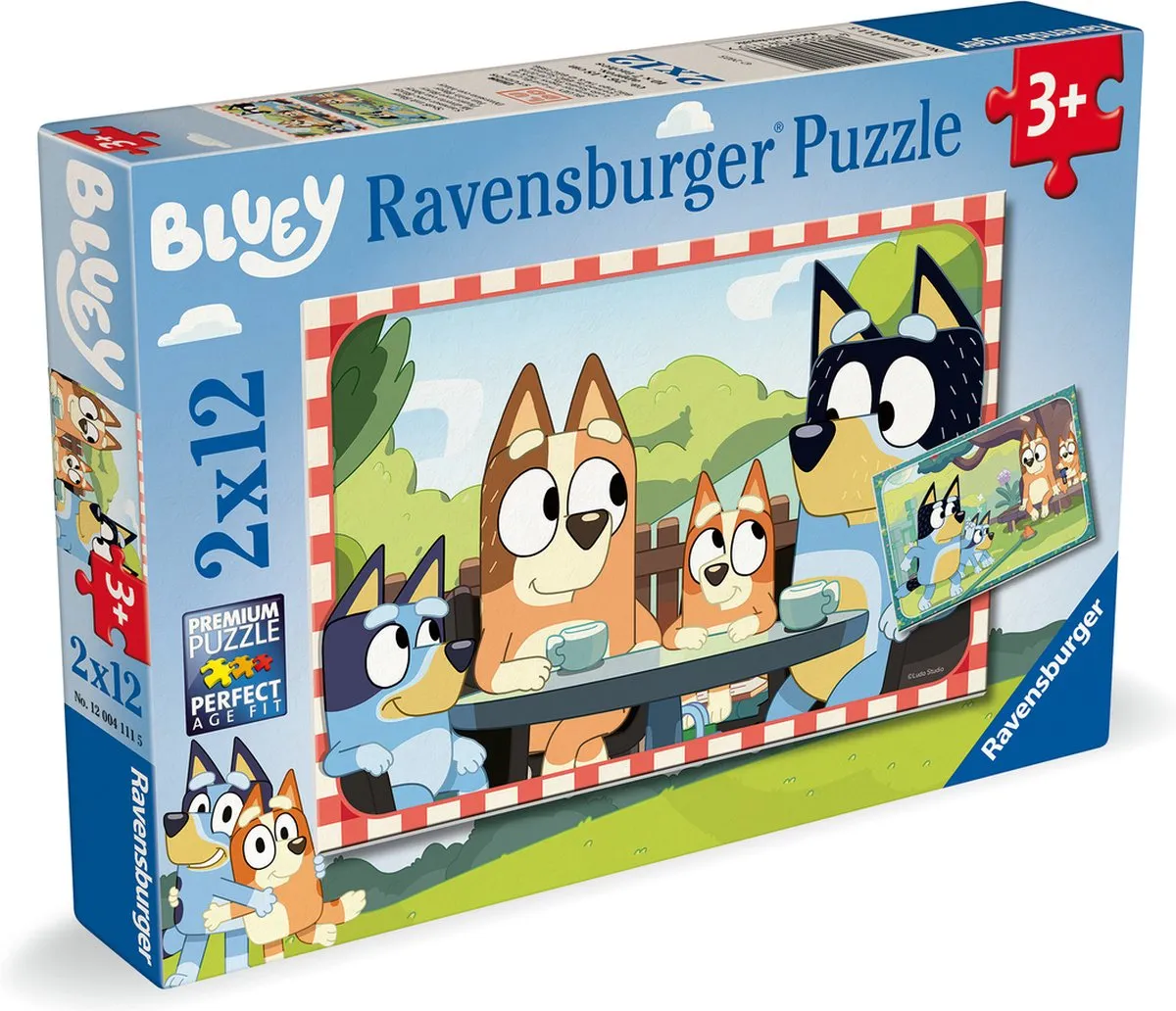 Ravensburger Bluey Kinderpuzzel 12 Stuks - 2x12 Meerkleurig