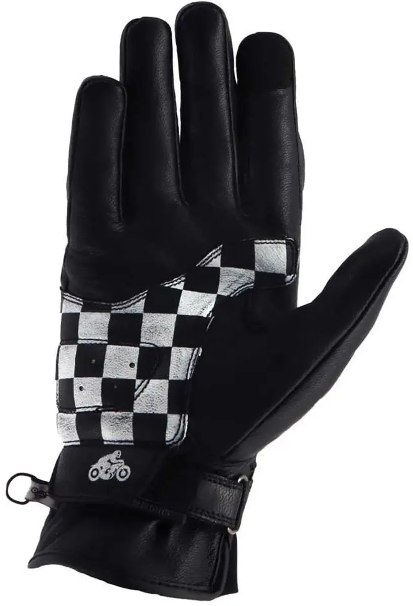 Helstons Line Leren Handschoenen M/L - Zwart/Orange/Wit