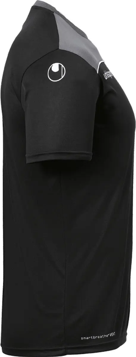 Uhlsport Offense 23 T-Shirt Kinderen 116 - Zwart/Antraciet/Wit