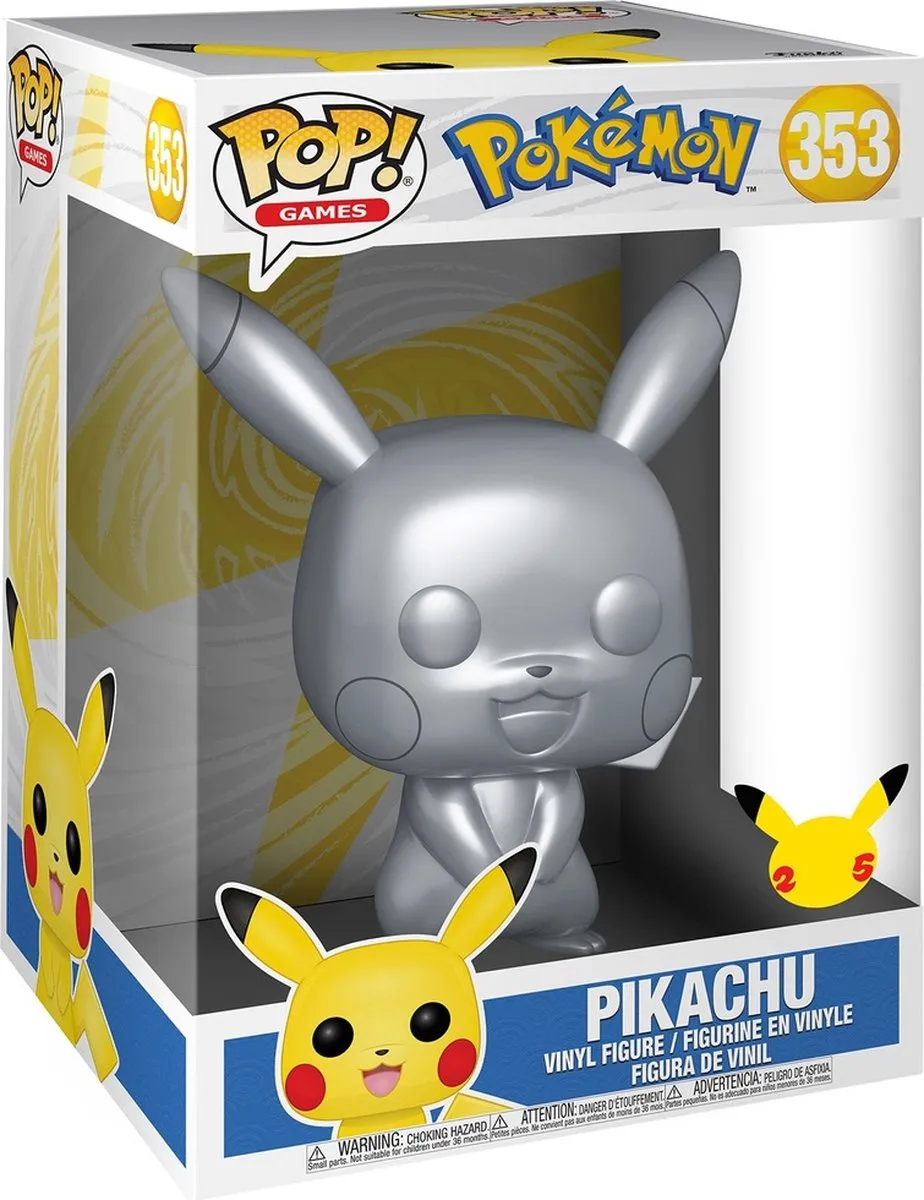 Funko Pop! Pokémon Pikachu Silver - 10 inch - afbeelding 2 van 2