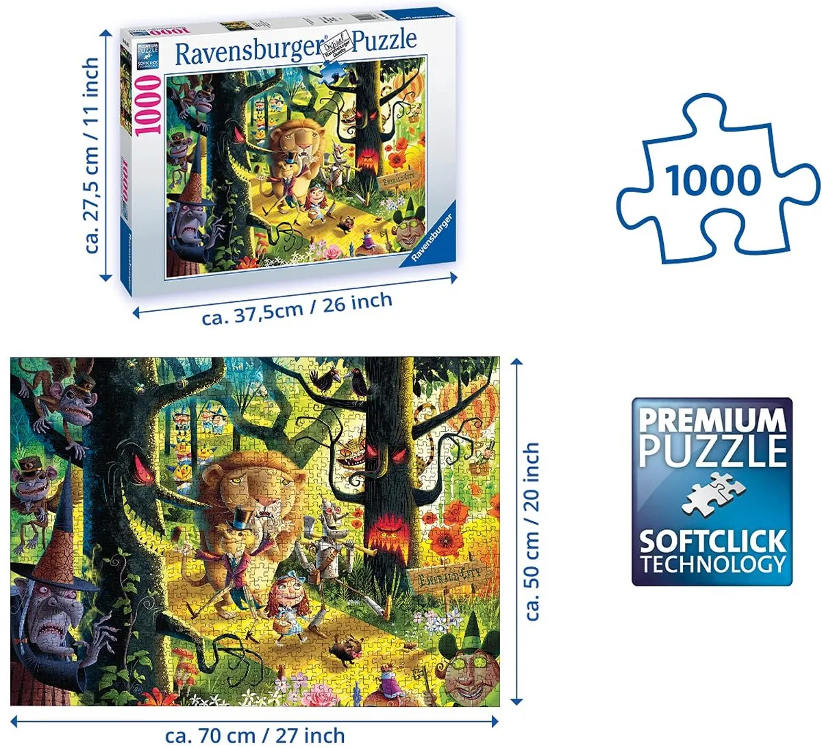 Ravensburger Lions, Tigers and Bears Legpuzzel 1000 Stuks - Meerkleurig