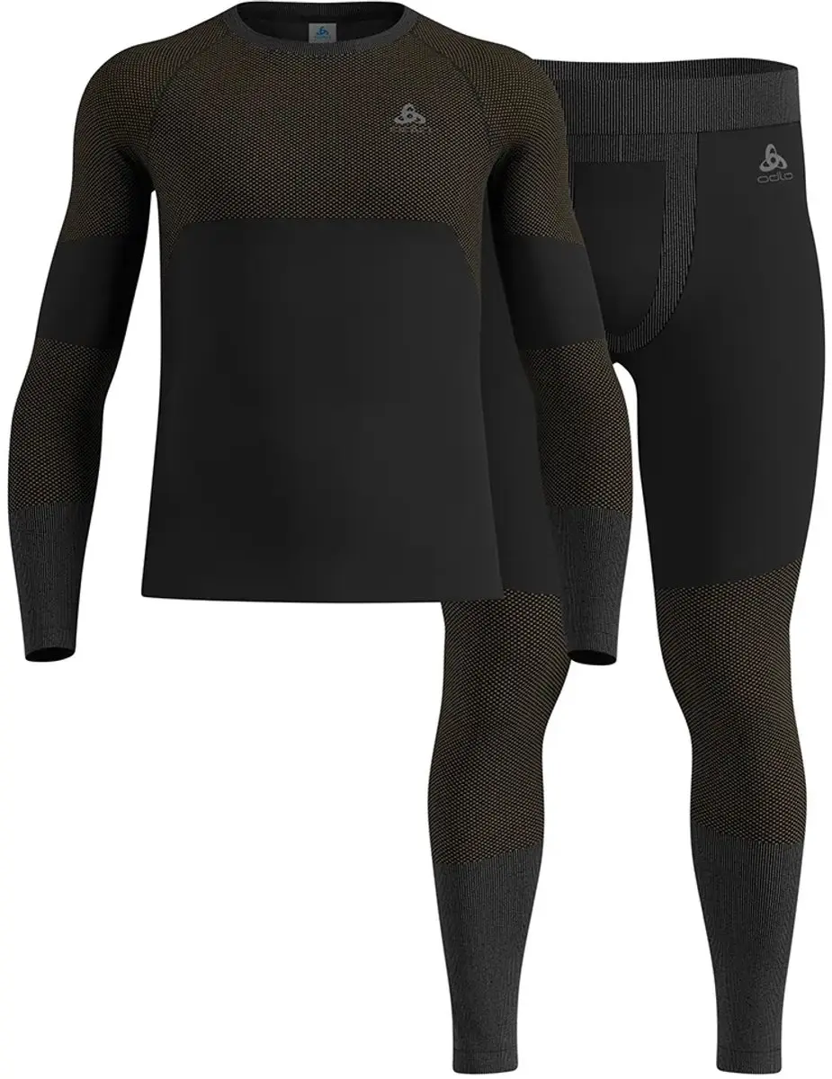 Odlo Fundamentals Performance Warm Lange Mouwen Basislaagset Zwart L Man