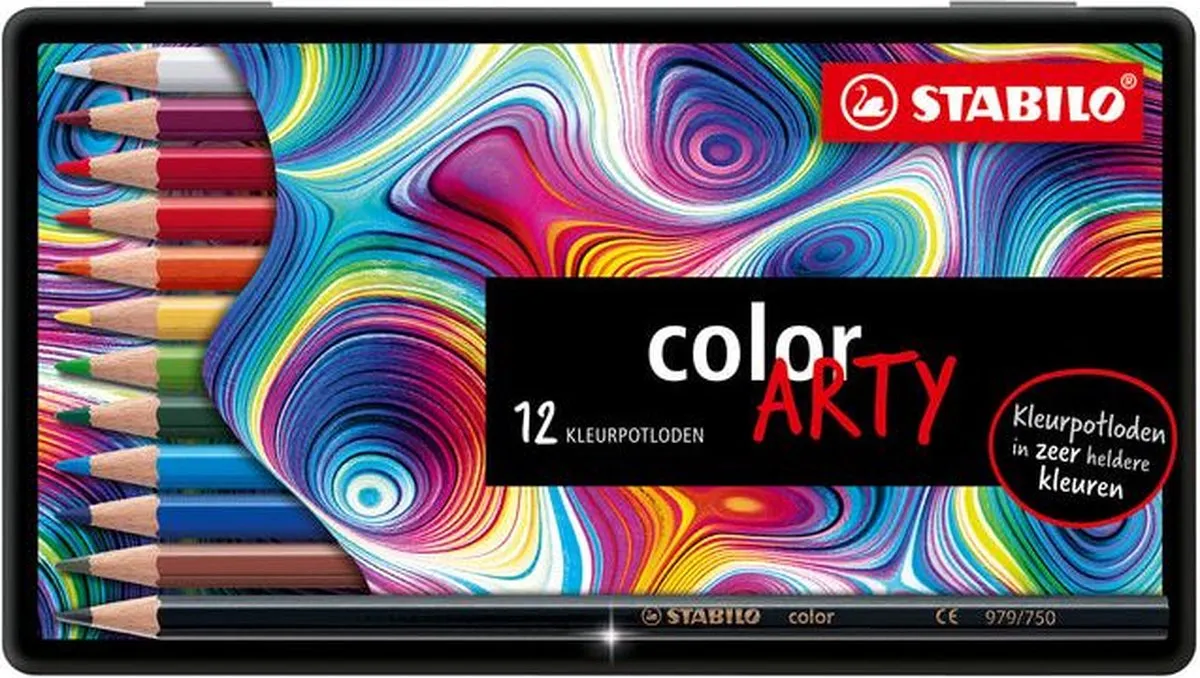 STABILO Arty Kleurpotloden - 12 Stuks - Metal Etui