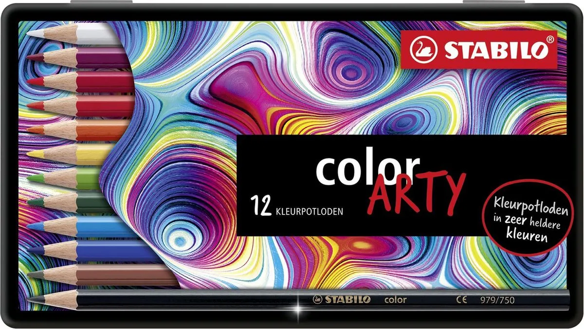 STABILO Arty Kleurpotloden - 12 Stuks - Metal Etui