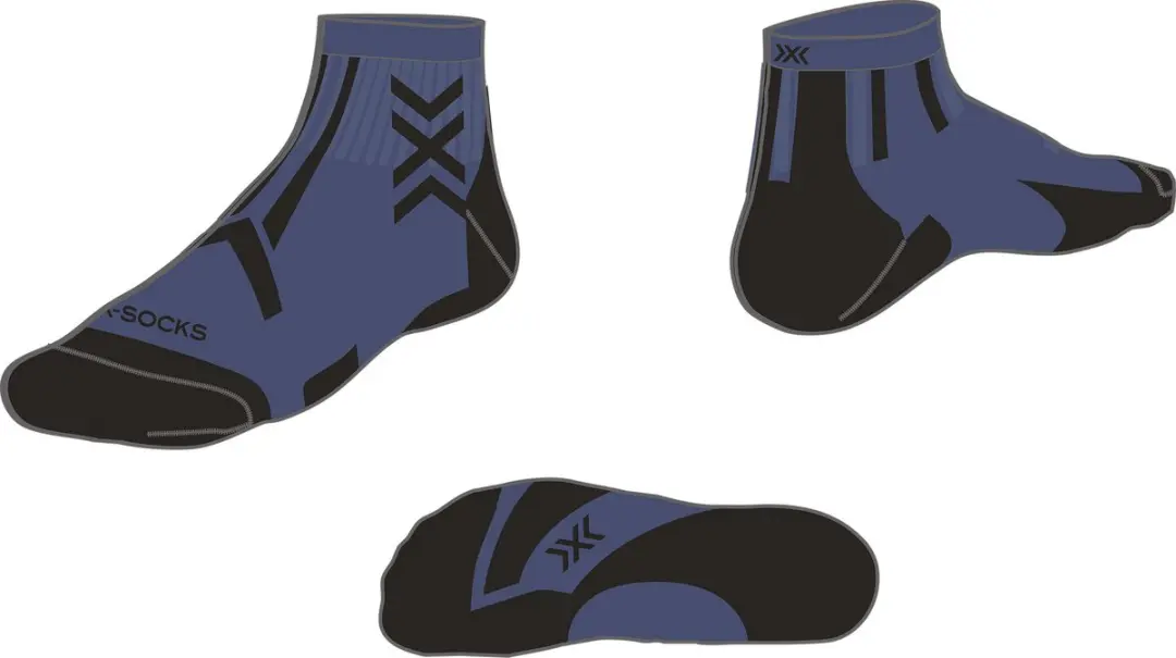 X-Bionic X-Socks Trailrun Discover Ankle Sokken - Mineral Blue/X Black