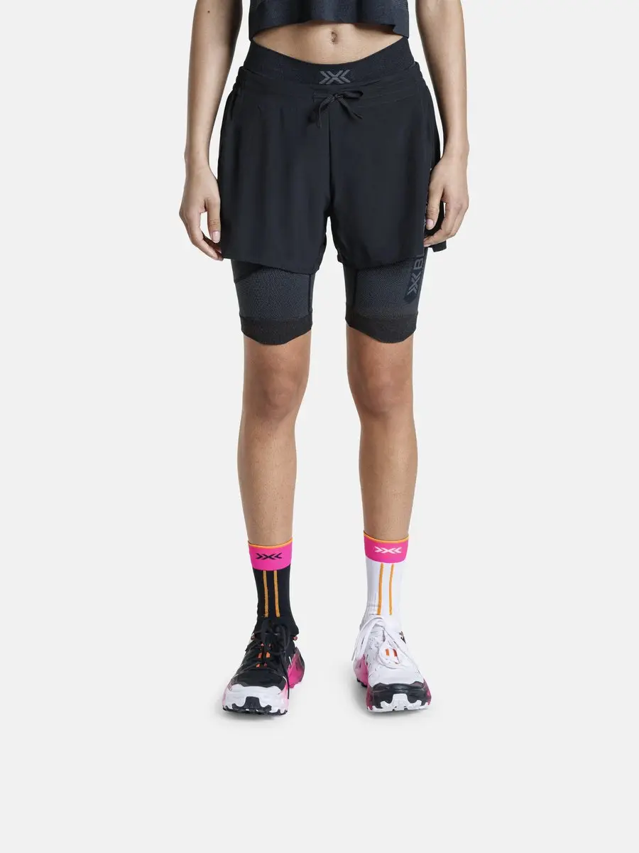X-Bionic Xceed Run Korte Hardlooptight Dames - L - Zwart/Rhinogrijs