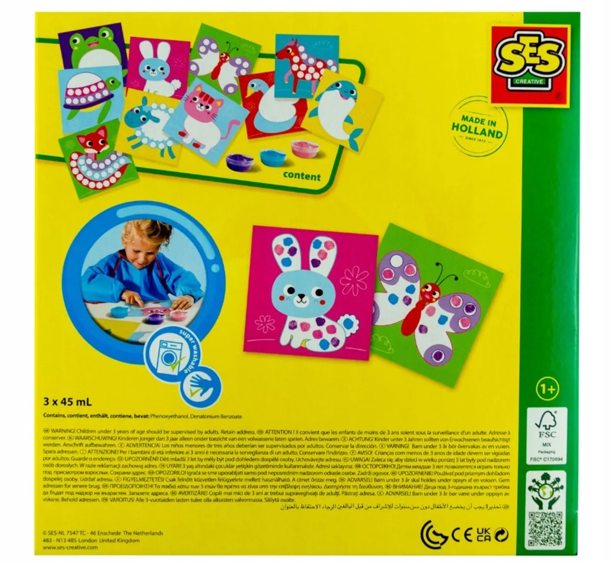 SES Creative My First Vlinder Stippen Vingerverfset - 10 Platen - 3 Kleuren