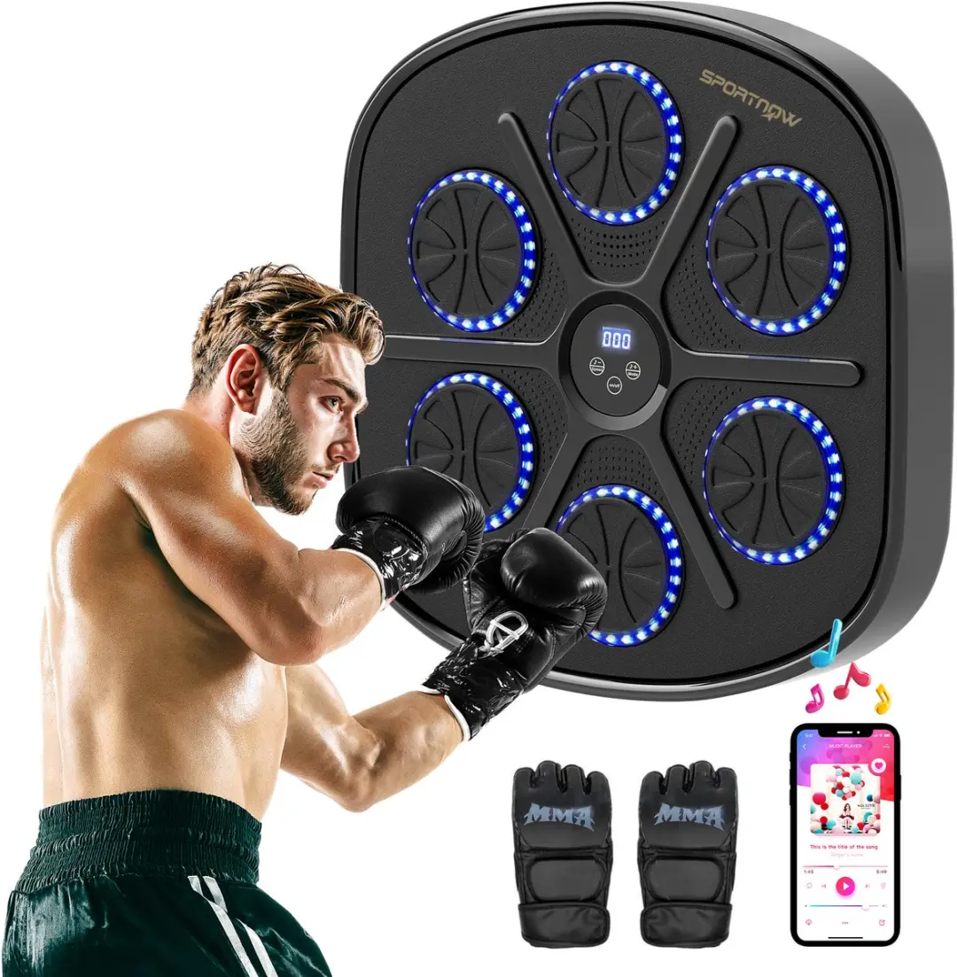 SPORTNOW-Music Boxing Machine-Kunstleder, Kunststoff-41,8L x 44,6B x 7,5H cm-Sch