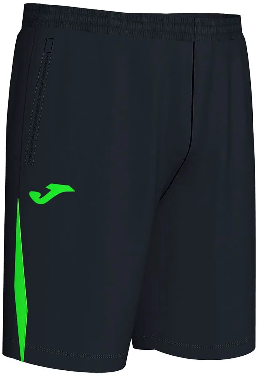 Joma Championship VII Korte Broek - 11-12 Years - Zwart/Fluor Groen