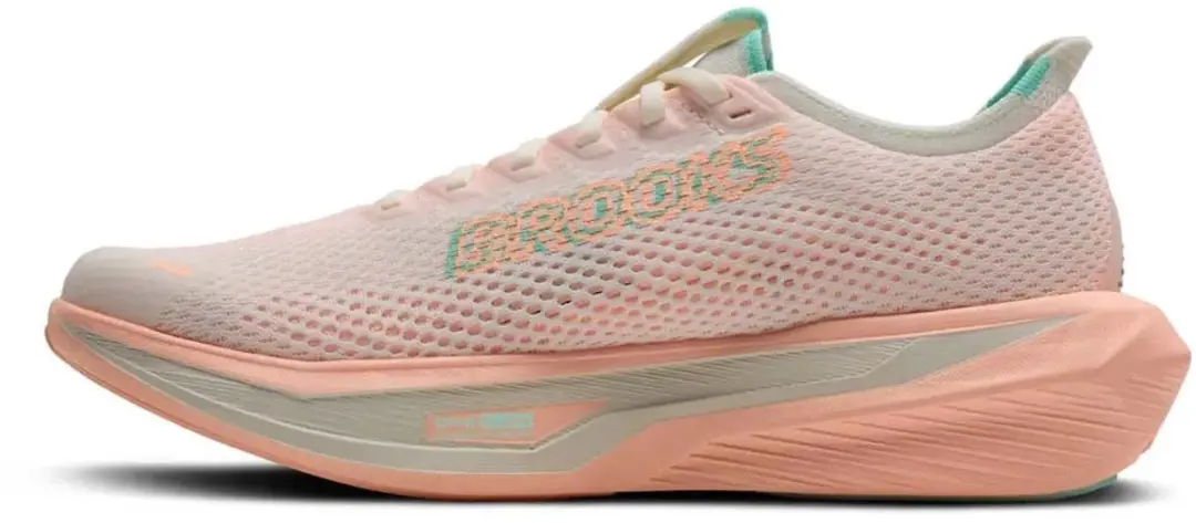 Brooks Hyperion 3 Hardloopschoenen - 40.5 - Coconut/Coral