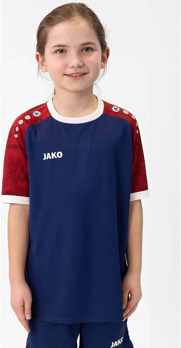 JAKO Iconic Shirt Korte Mouw Kinderen 128 - Marine