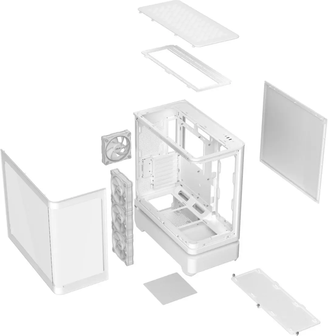 ASUS Prime AP304 TG ARGB PC Behuizing - Wit