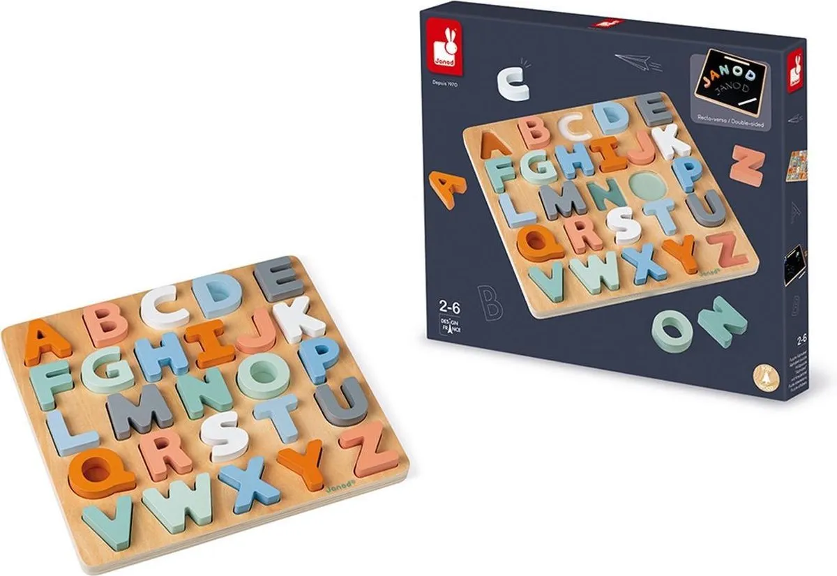 Janod Sweet Cocoon Houten Alfabet Puzzel - Multi