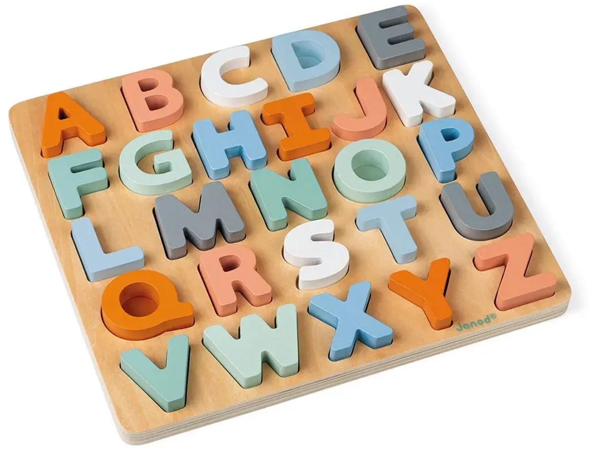 Janod Sweet Cocoon Houten Alfabet Puzzel - Multi