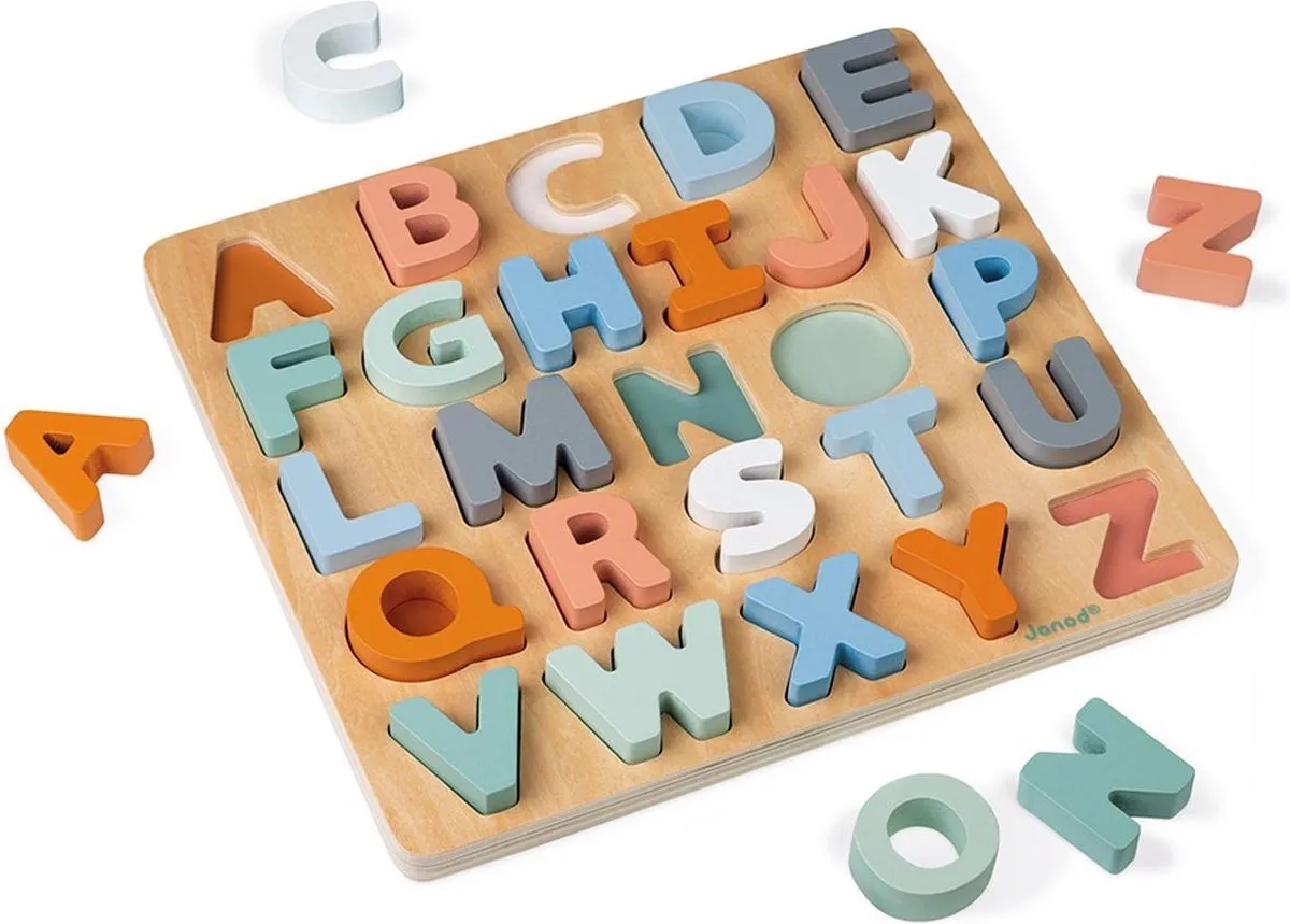 Janod Sweet Cocoon Houten Alfabet Puzzel - Multi - afbeelding 6 van 6