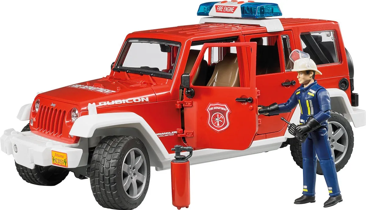 Bruder 2528 Jeep Wrangler Brandweer - Bruin