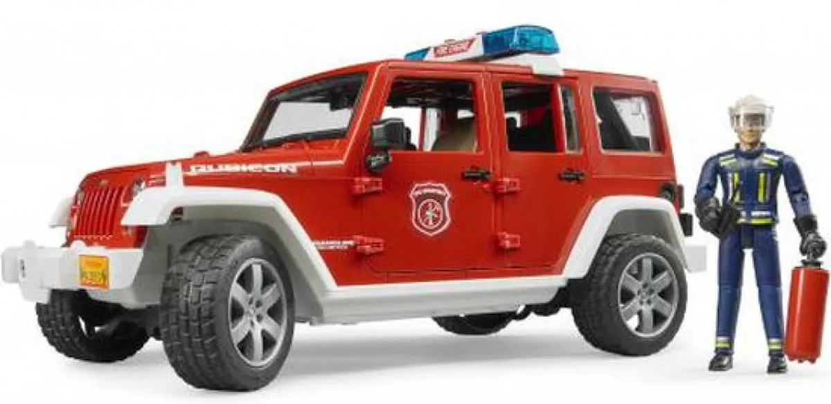 Bruder 2528 Jeep Wrangler Brandweer - Bruin