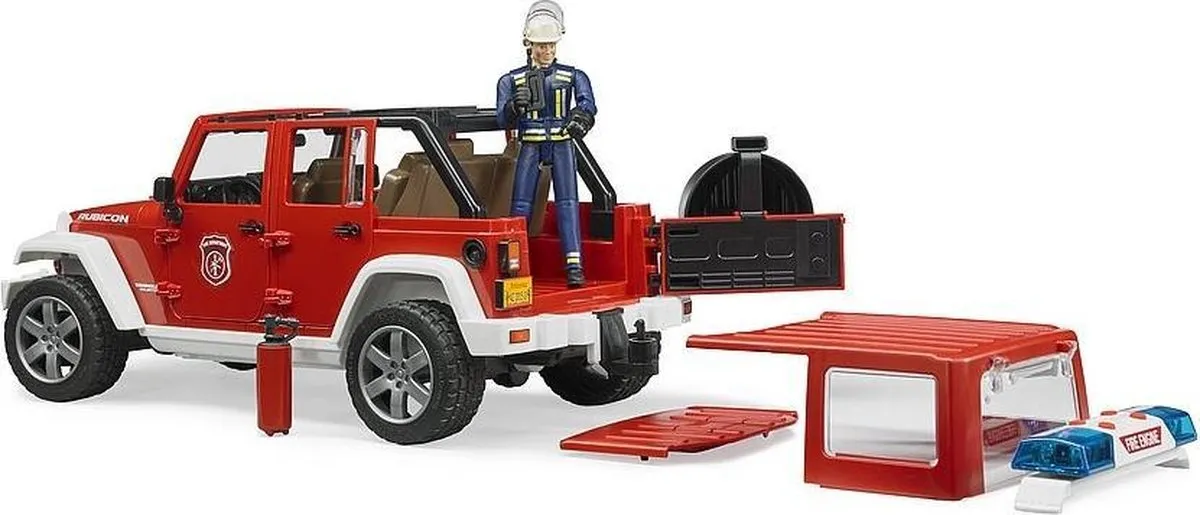 Bruder 2528 Jeep Wrangler Brandweer - Bruin