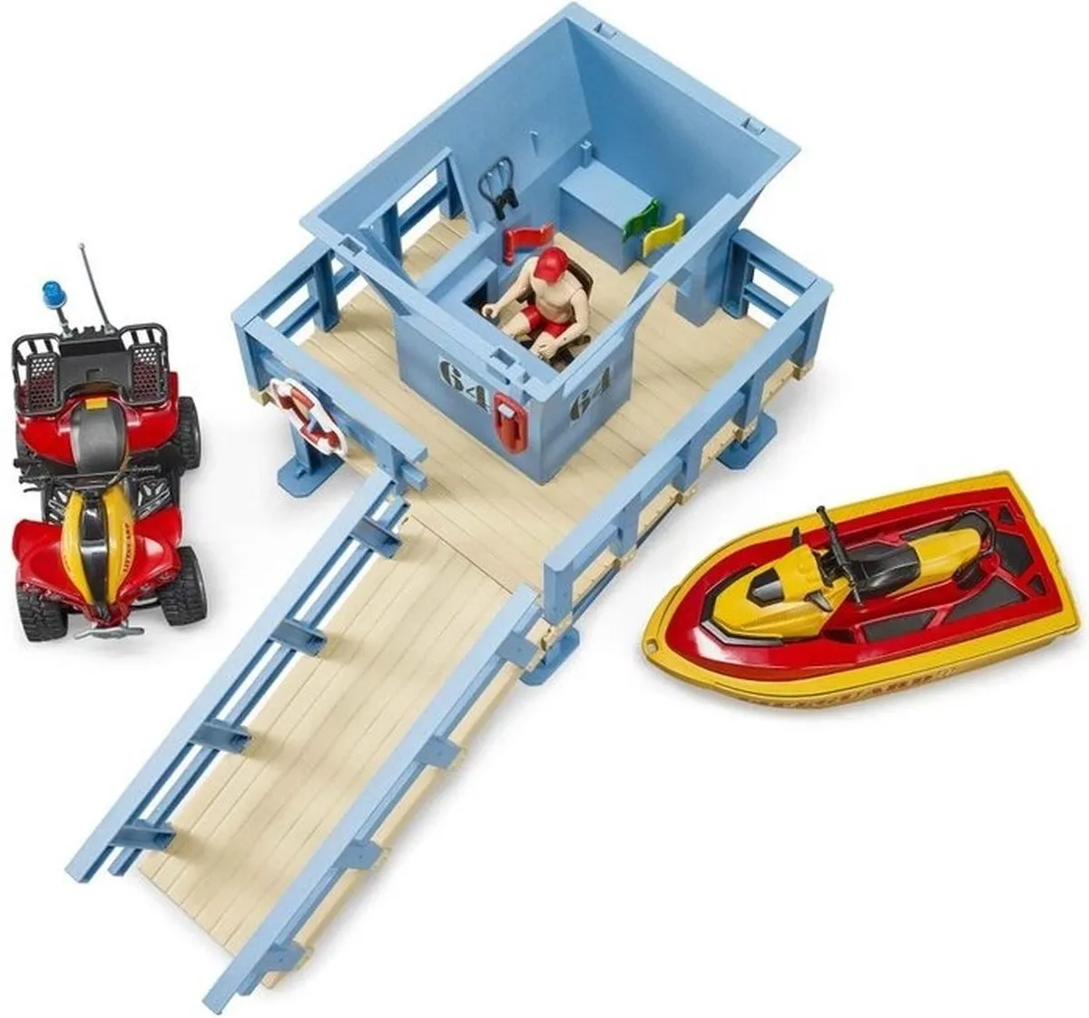 Bruder bworld Reddingsstation Quad Jetski Persoon 48562780 - Meerkleurig