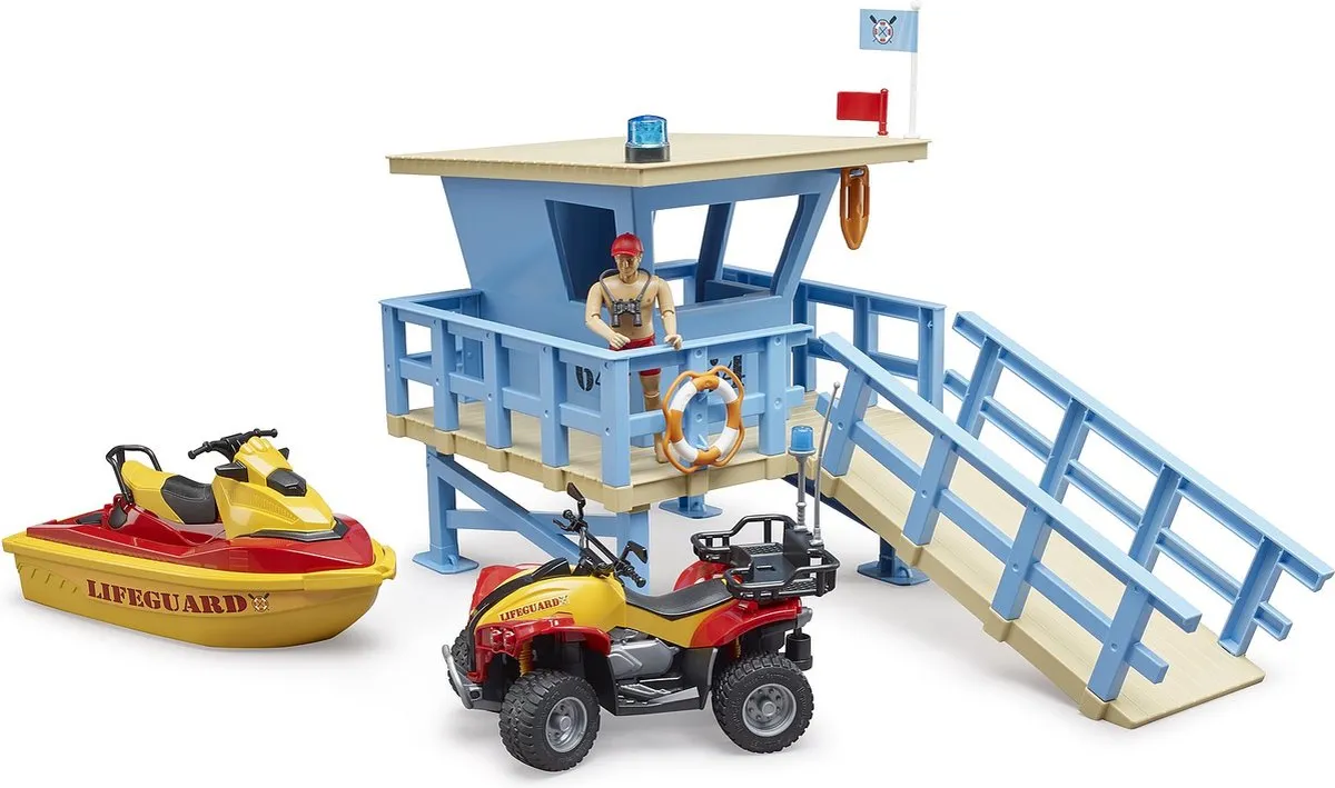 Bruder bworld Reddingsstation Quad Jetski Persoon 48562780 - Meerkleurig