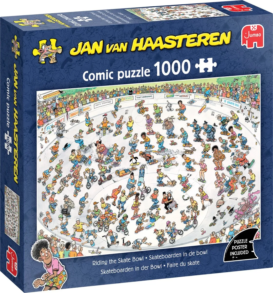 Jumbo Jan van Haasteren Skateboarden in de bowl Puzzel 1000 Stuks - Multicolor