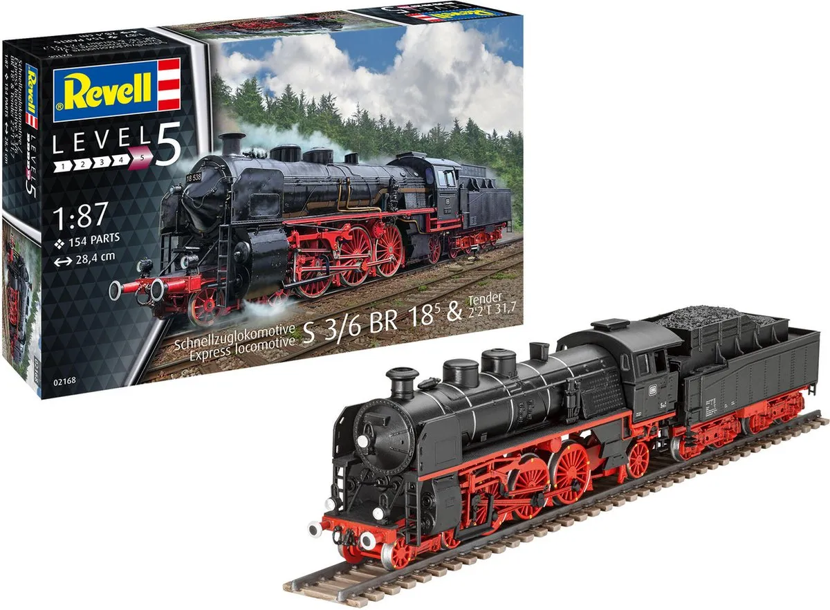 Revell 02168 Express Locomotive S3/6 BR18(5) Modelbouwpakket - 1:87 - Wit