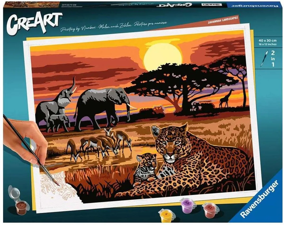 Ravensburger CreArt Savannah Landscapes Schilderen op Nummer - Multicolor
