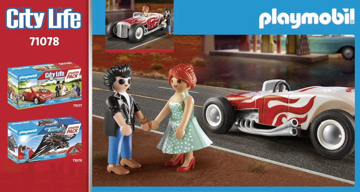 Playmobil Starterpack Hot Rod 71078 - Multicolor - afbeelding 6 van 6