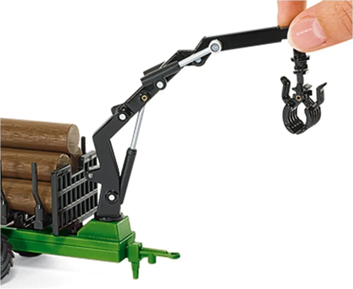 SIKU 1954 John Deere Tractor met Bosaanhanger 1:50 - Groen