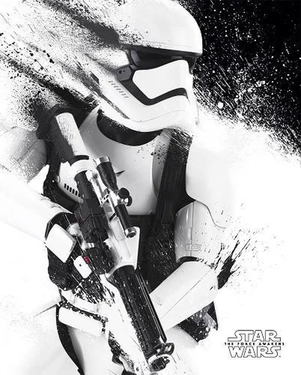 Star Wars Episode VII Stormtrooper Poster - Zwart/Wit