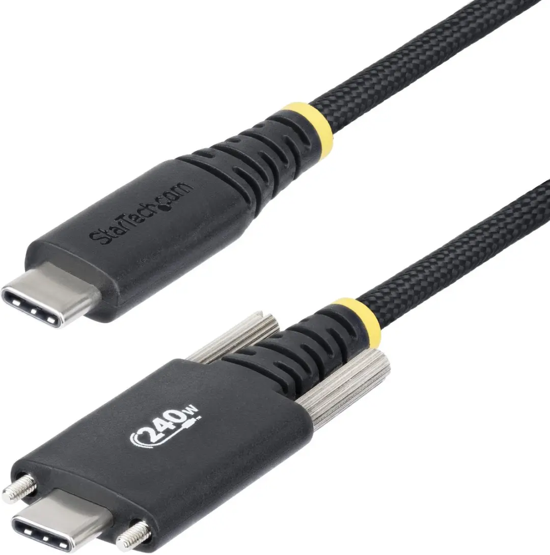 StarTech.com 2m USB-C Laadkabel met Zijschroefvergrendeling, 240W (5A) PD EPR, S