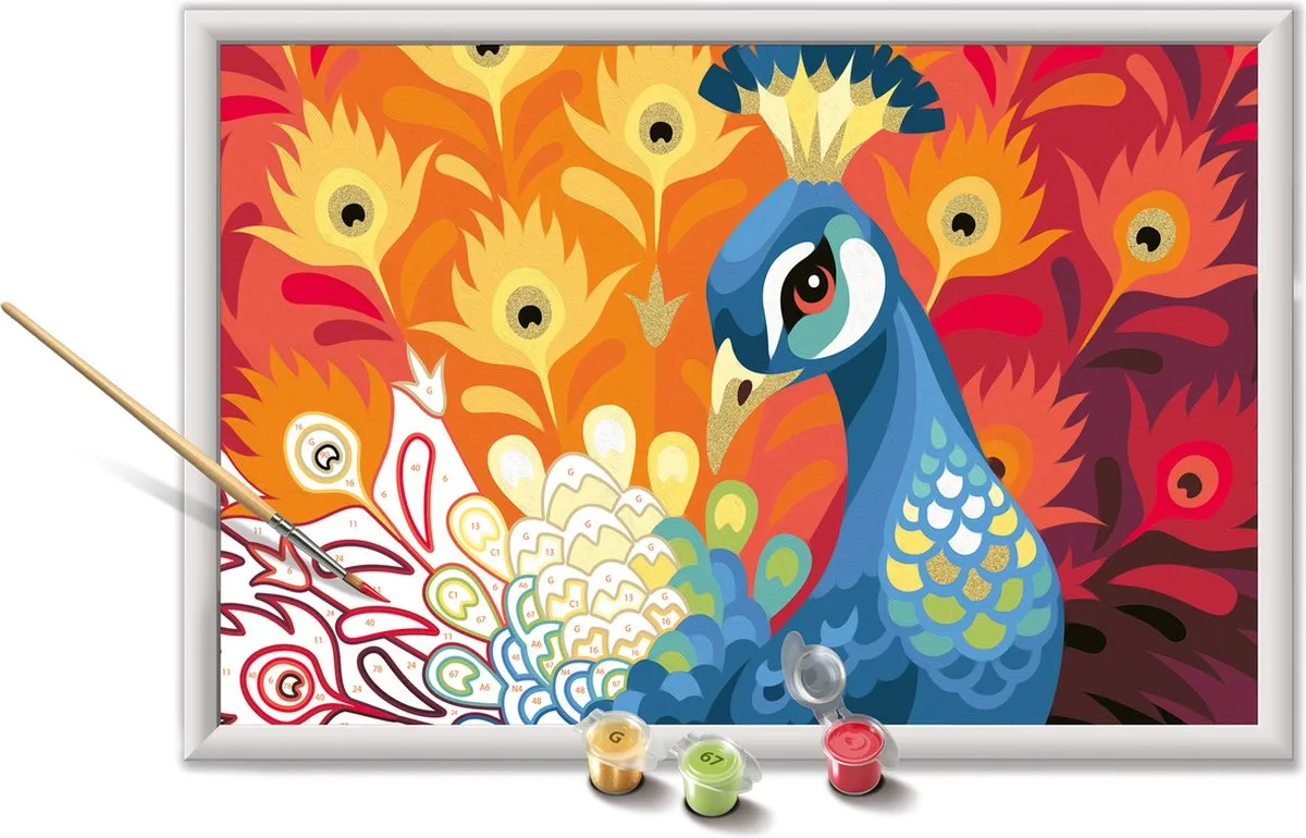 Ravensburger CreArt Proud Peacock Schilderen op Nummer - Meerkleurig