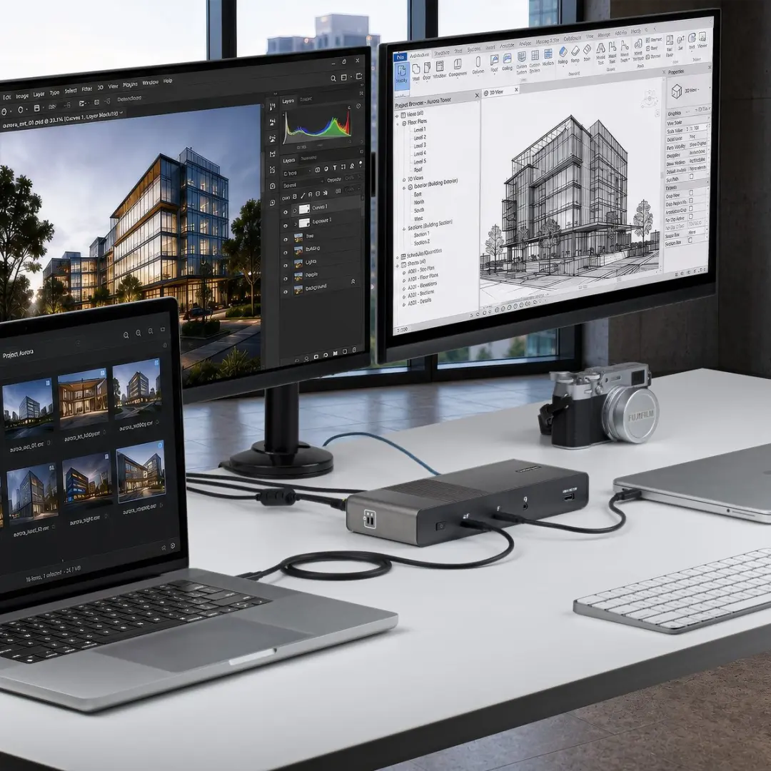 Startech 206UE-TB5USB4DOCK Thunderbolt 5 Dock - Zwart/Grijs - afbeelding 2 van 5