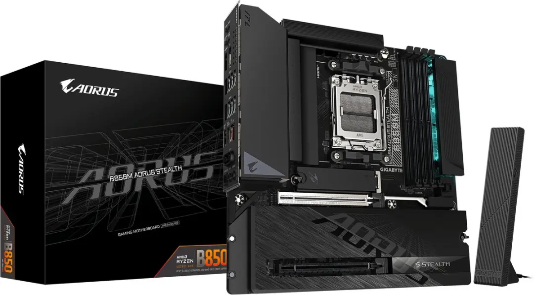 GIGABYTE B850M AORUS STEALTH moederbord AMD B850 Socket AM5 micro ATX