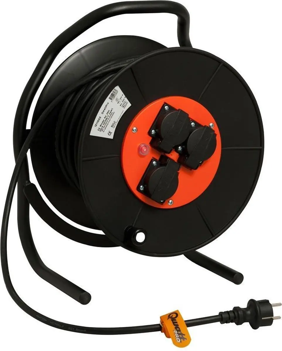 QwattPRO 1211002 EZ Winder Kabelhaspel 50m - 3500W - Zwart