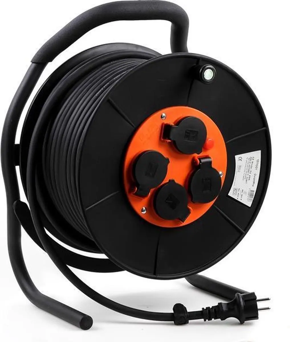 QwattPRO 1211002 EZ Winder Kabelhaspel 50m - 3500W - Zwart