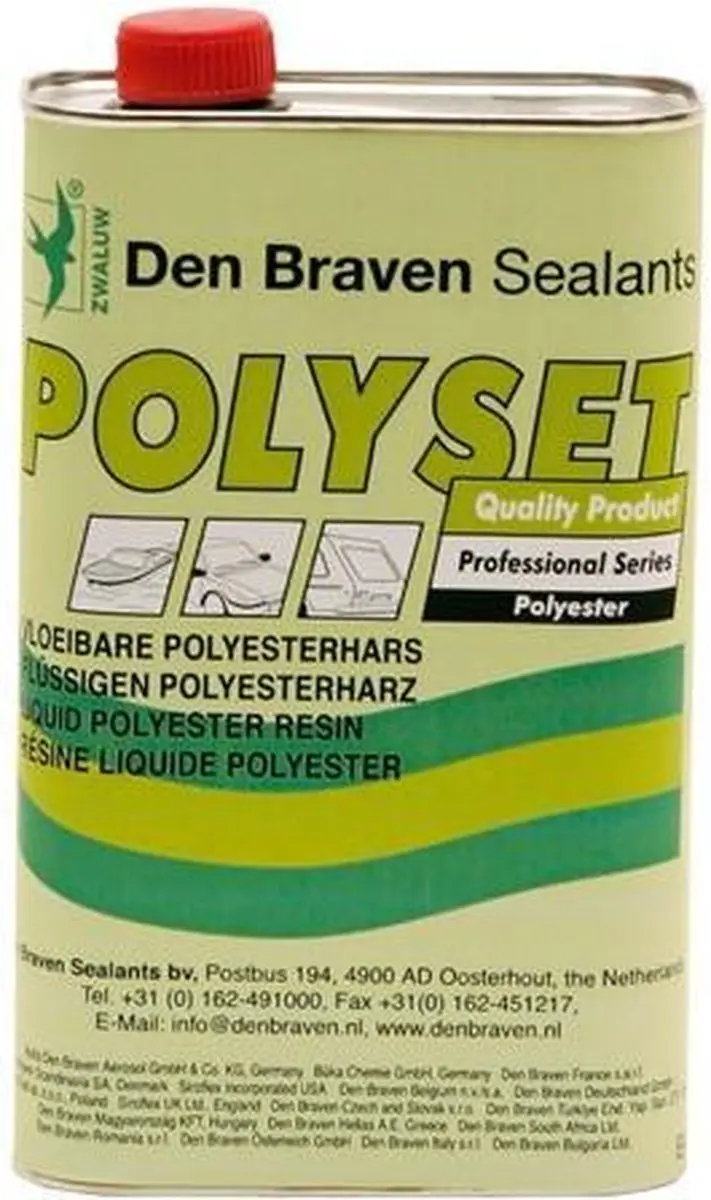 Den Braven Zwaluw Polyset 1 ltr Kristalhelder